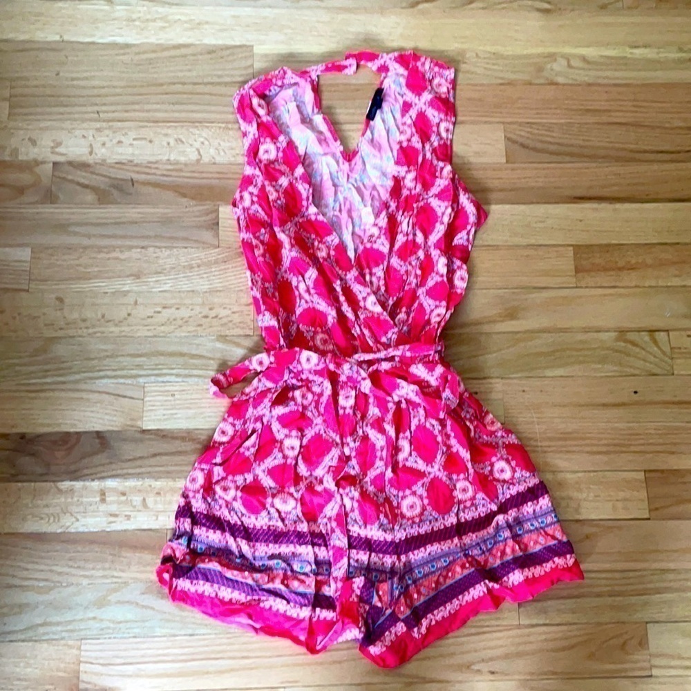 Pink Patterned Romper - Picture 1 of 5